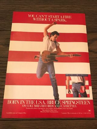1984 Vintage 8x11 Album Promo Print Ad For Bruce Springsteen Born In The Usa