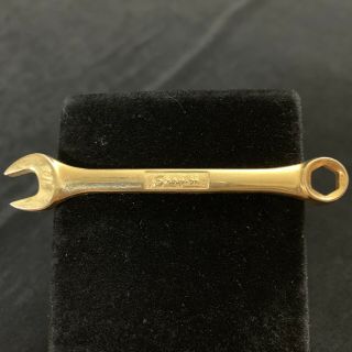 Vtg Mens Snap On Tools 1/4 Wrench Tie Clip Gold Tone Promotional Gift Tool 3”