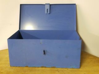 Vtg Metal Steel Container Tool Box Storage Organizer Chest Cabinet Locker Large