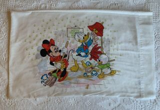 Disney Mickey Mouse Donald Duck Twin Sheet Set Vintage 70s 2
