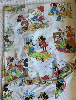 Disney Mickey Mouse Donald Duck Twin Sheet Set Vintage 70s 5