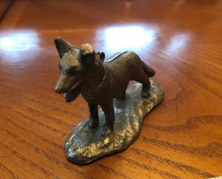 Collectors Vintage Metal German Shepherd Dog Statue - Figurine