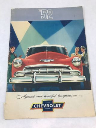 Vtg 1952 Chevrolet Car Dealer Sales Brochure Fold Out Poster