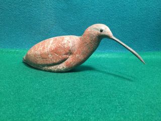 Vintage Carved Wood Bird Decoy.  Whimbrel Or Curlew? Local Estate Find.