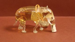 Vintage Bols Creme De Noyaux Hand Blown Glass Elephant Holland W/ Tag