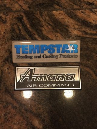 Vintage Tempstar And Amana Name Plates