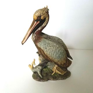 Brown Pelican Andrea By Sadek,  Vintage Porcelain Bird Figurine Made In Japan