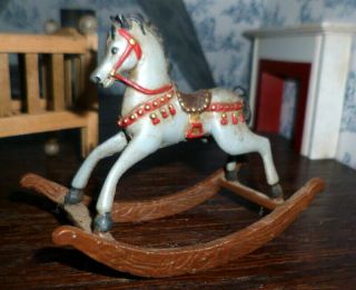 Lovely Vintage Rocking Horse 1:12 Dollhouse Miniature