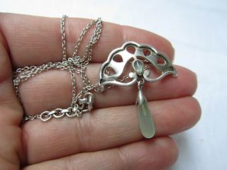 Vintage Antique Art Nouveau Style Silver Pendant Necklace