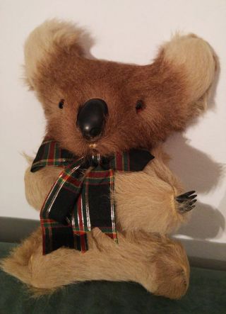 Vintage Real Fur Koala Bear 22 Cm 8.  7 " Collectible Toy