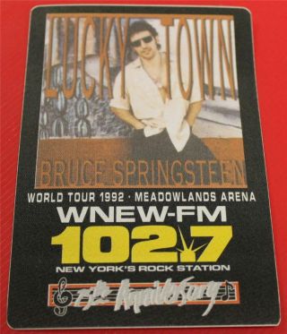 Vintage Otto Bruce Springsteen 1992 World Tour Satin Cloth Backstage Pass Wnew