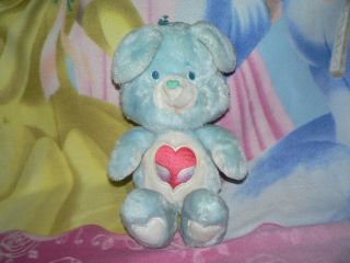 13 " Vintage Blue Swift Heart Rabbit Care Bear Cousin 1980 Baby Boy Girl Gift Toy