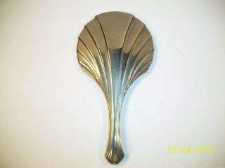 Vintage; 1930s Art Deco Silver plated Hand Held Mirror with Scalloped Design :) 4