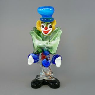 Vintage Murano Glass Clown With Bow Tie 21cm Tall (24)