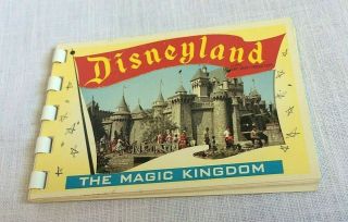 Vintage Disneyland Magic Kingdom Spiral Mini Postcard Booklet 8 Color Photos