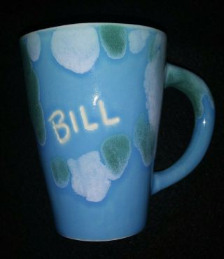 Vintage Dryden Pottery Turquoise & Green Drip Glaze Mug Coffee / Tea (bill)
