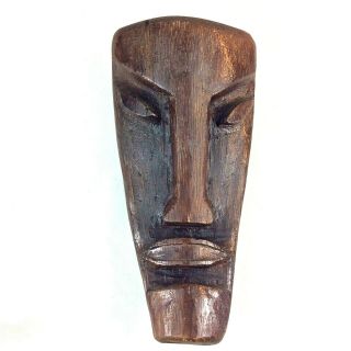 Vintage Balsa Hand Carved Tiki Head Maori Polynesian Art Large 13 " Canoe Shaped