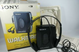 Old Vintage Sony Walkman Wm - Ex12 Personal Cassette Player With Headphones,  Box