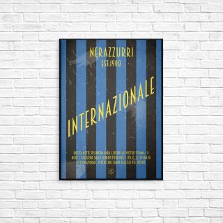 Inter Milan Fc A4 Picture Art Poster Retro Vintage Style Print Internazionale