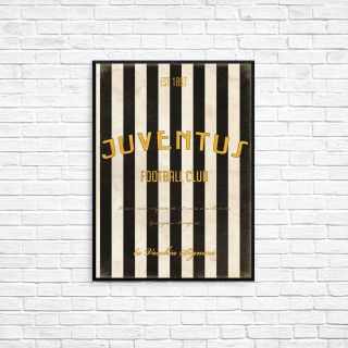 Juventus Fc A4 Picture Art Poster Retro Vintage Style Print The Old Lady Serie A