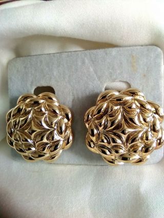 A Clip Vintage Cabouchon Quality Very Large Earrings.