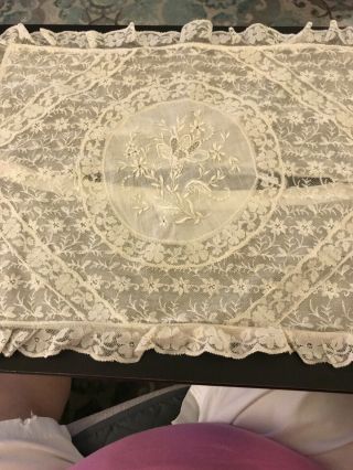 Vintage Normandy Lace Pillow Cover