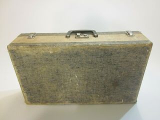 Vintage Cardboard Suitcase Grey & Blue 21 " X12.  5 " X 5.  5 "