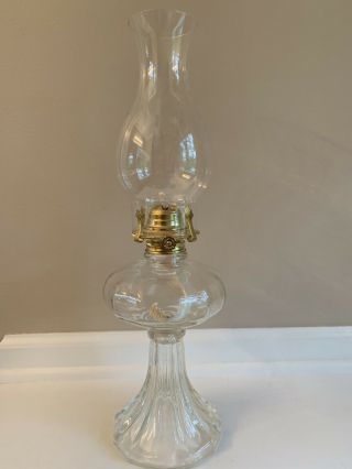 Vintage Lamplight Farms Clear Glass Hurricane Oil Lamp 18” Tall