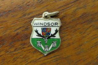 Vintage Silver Windsor Castle Royals England Great Britain Travel Shield Charm