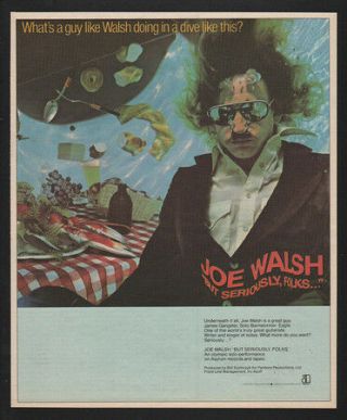 1978 Joe Walsh But Seriously Folks Album - Dive Like This - Eagles - Vintage Ad