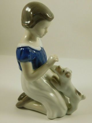 Vintage Bing & Grondahl B&g Porcelain Girl With Puppy Figurine 2316 Denmark