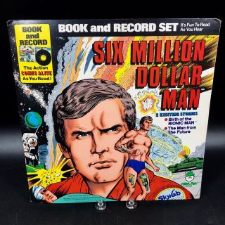 Vintage The Six Million Dollar Man Book Lp Record Peter Pan Records Vinyl