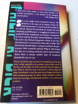 PHILIP K DICK @ THE SIMULACRA - - 2002 Vintage Edition Very Good, 2