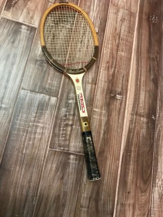 Vintage Proffesional Chemold Wood Tennis Racket Rod Laver M 4 5/8 Handcrafted