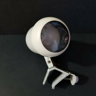 Vintage Industrial Eyeball Clamp On Spotlight Lamp Light White Mcm Mid Century