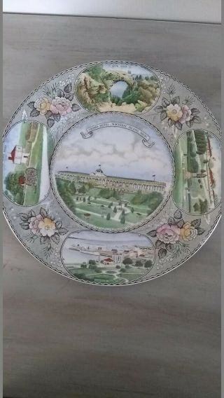 Vintage 10 " Souvenir Plate Michigan Mackinac Island - Grand Hotel