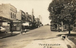 Vintage Real Photo Rohini St,  Turramurra Shops Postcard - Addressed To Warrawee