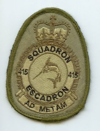 Vintage Rcaf Royal Canadian Air Force 415 Squadron Patch Uniform Crest Flash