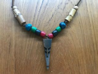 Vintage African Bead & Pendant Necklace