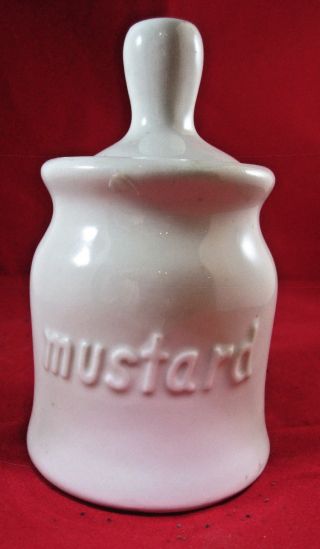 Vintage Halls Mustard Jar With Spoon