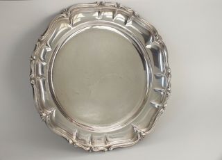 Vintage Silver Plate Round Tray Salver Waiter 11.  5 Inches Dia