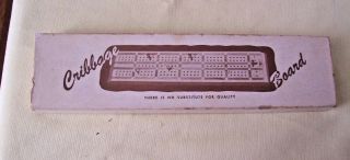 Vintage W.  C.  Horn Maple Cribbage Board W Rules Usa C 1941
