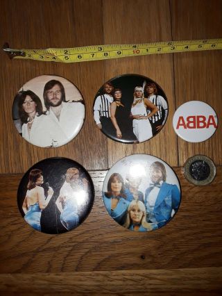 5 x VINTAGE 1970s/80s ABBA POP GROUP BAND PIN BADGE PINBACK 3