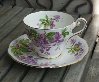 Vintage Royal Standard Wistaria Lavender Gold Tea Cup Saucer England Bone China