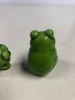 3 pc Vintage Ceramic Green Frogs Figurines Made in Japan N6 5