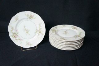 8 Vintage Theodore Haviland Ny Rosalinde Salad Plates 7 1/2 "