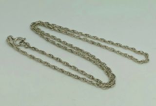 Stylish Vintage Sterling Silver Prince Of Wales Link 14 " Chain Necklace