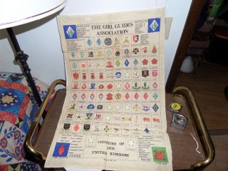 Vintage Girl Guides Association,  Counties Of The U.  K.  Linen /cotton Tea Towel