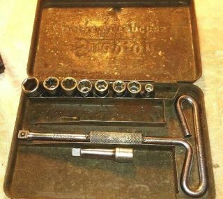 Snap - On Tools Socket Wrenches Box & Tools - Vintage Hand Tools 6 1/2 " X 4 1/4 "