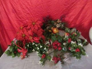 Vintage Mixed Christmas Plastic Flowers For Crafts